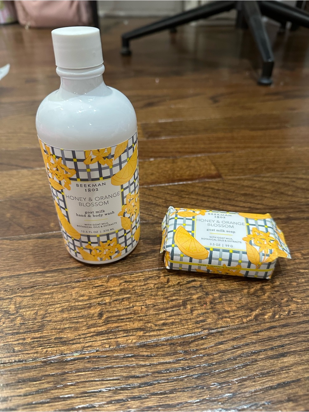 Beekman 1802 Honey & Orange Blossom Hand & Body Wash and soap